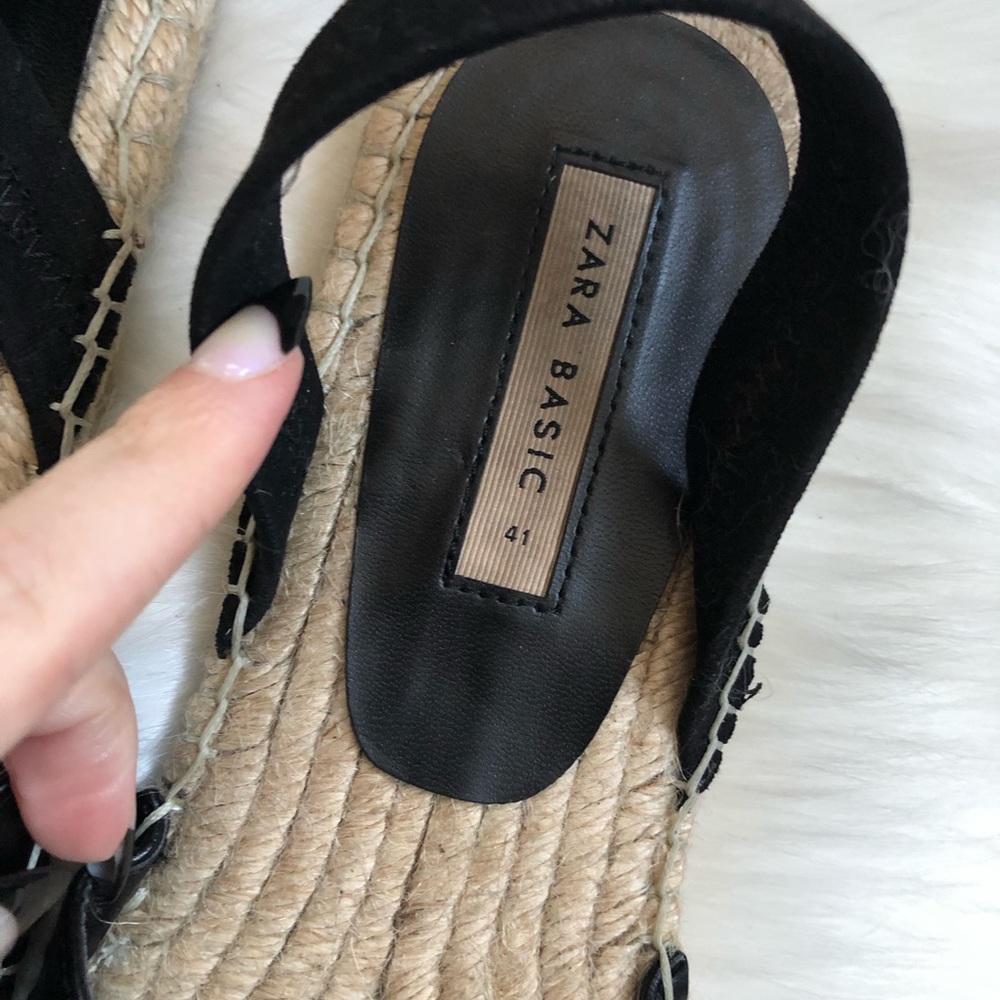 Zara Vegan Leather Slingback Espadrille Flats - Picture 6 of 6